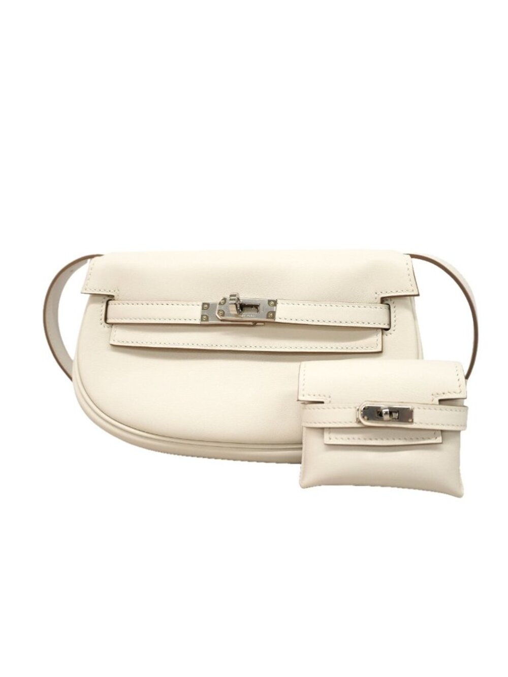 Hermes Waist Bag Kelly Move Swift New White Silver